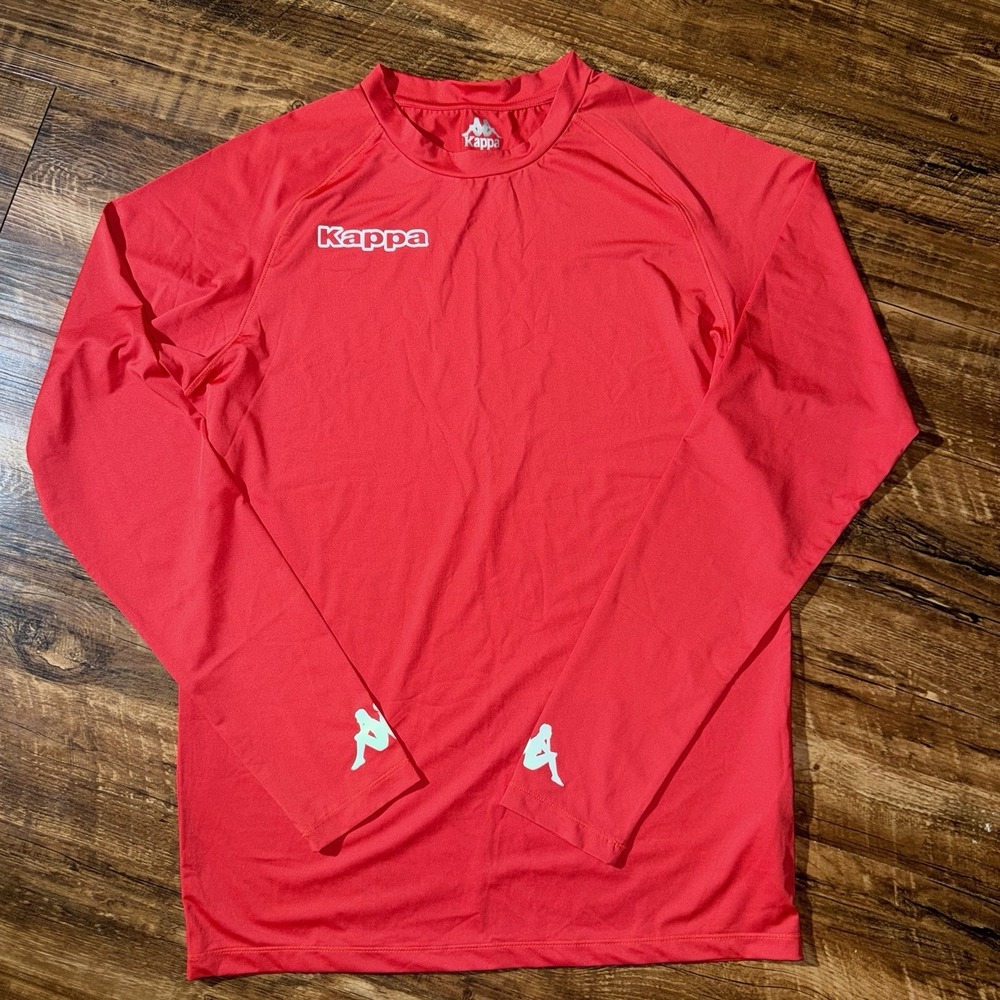 Kappa Red Long Sleeve Spandex Cuff Logo Shirt Men's XXL